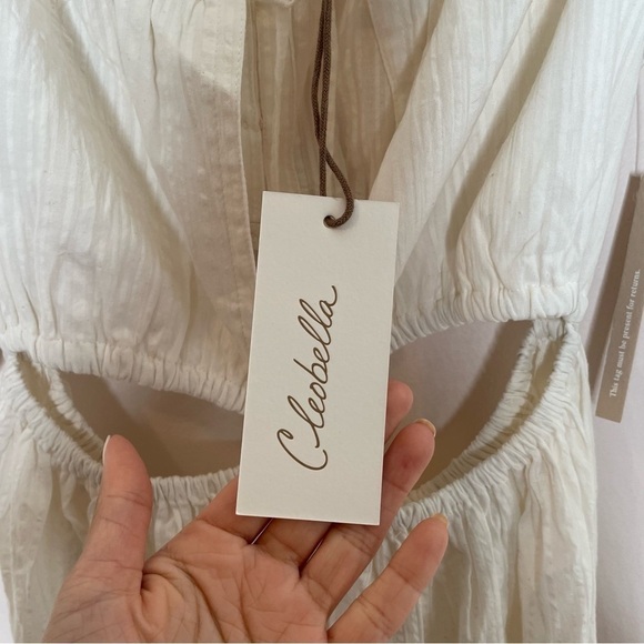 Cleobella Sutton White Cotton Gauze Cut Out Open Back Maxi Dress Small - Picture 5 of 11